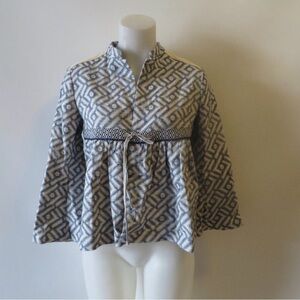 United Colors Of Benetton Blue and Cream peplum Jacket